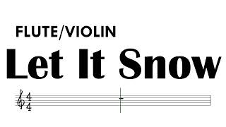 Let It Snow Flute Violin Sheet Music Backing Track Partitura