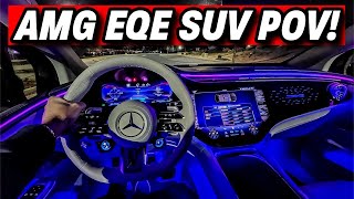 ALL NEW MERCEDES BENZ AMG EQE SUV POV NIGHT DRIVING! *Exterior & Interior Ambient Lighting & Themes*