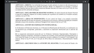 DECRETO SUPREMO N° 5235 - Declarar situación de Desastre Nacional