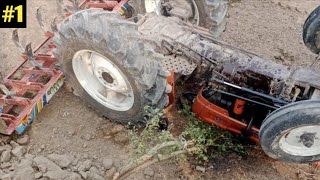 Alghazi tractor power fails _ 3 tractors pulling sugarcane trolley _ tractors stuck in deep mud #1