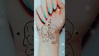 Cute couple mehndi design🥰 | mehndi tattoo design | mehndi design #shorts