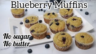 Easy Blueberry Muffins |  Banana Blueberry Muffins | Healthy Almond Flour Muffins