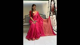 Plain hand dying zari border &  pallu modal silk sarees