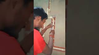 Plumbing work in house||cpvc pipe fittings#wall mixer point making#shorts