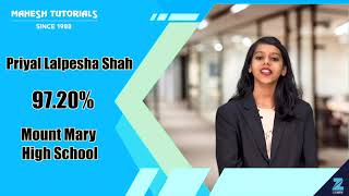 Mount Mary High School 2nd Ranker - Priyal Lalpesha Shah  -  97.20% - SSC Exam 2022