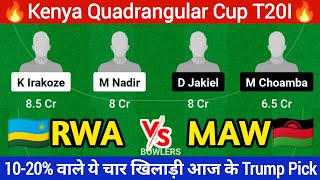 RWA vs MAW Dream11 Prediction | RWA vs MAW Dream11 Team | rwanda vs malawi today 1st t20i match |