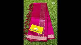 Cotton by pure pattu silver jari border mangalagiri handloom voni(3m)