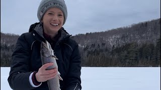 Maine ice fishing brook trout! Catching some interesting stuff!