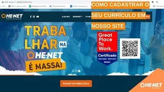 COMO CADASTRAR O SEU CURRÍCULO NA HE-NET