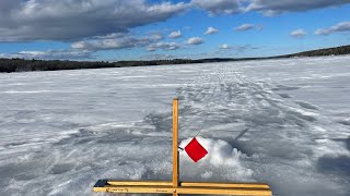 Maine ice fishing Maranacook lake #fishing #maineoutdooradventures