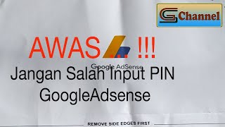 Cara Input PIN Google Adsense AWAS...!!! Jangan sampai Salah Input PIN Google Adsense