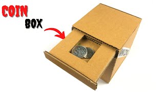 How to Make Coin Saving Box | Cardboard DIY