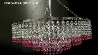 Crystal chandelier Itpl40 chrome pink from first class lighting