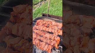 Еда шашлыки из свинины в брусничном маринаде #еда #шашлык #food