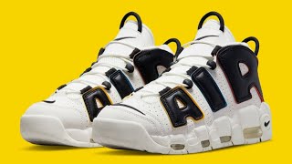 #podrazkarelease Čierno biela colorway Nike Air More Uptempo dostáva primárne farby do detailov