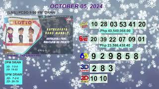 [LIVE] PCSO 9:00 PM DRAW - OCTOBER 05, 2024 LOTTO RESULTS