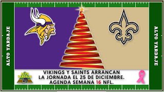 AGENDA SEMANA 16 NFL. FELICES FIESTAS