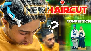 First time getting cornrows braids | Cornrows on short natural | Competition for students for 2023