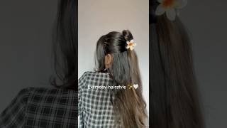 Try this cute claw clip style 💗🌸 #hairstyletutorial #flowerhairstyle #explore #shortsvideo