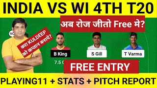 india vs wi 4th t20 dream11, india vs wi dream11, india vs wi dream11 team prediction, wi vs india