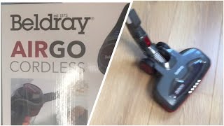 Unboxing and First Time Tryout Of Beldray Airgo Cordless Vacuum Cleaner.