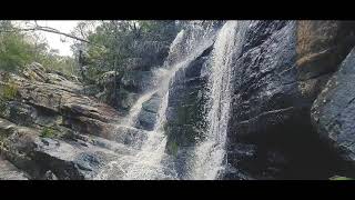 Waterfall in slow motion with calming music