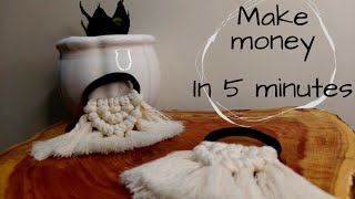 Super Easy Idea | How to make money 💰 in 5 minutes with macrame hair tie