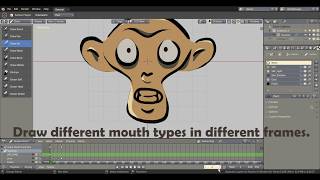 Lip sync in blender 2.8 grease pencil using time offset modifier