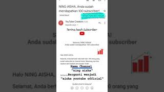 TERIMA KASIH SUBSCRIBER 😘 NAMA CHANNEL BARU "AISHA YOUTUBE OFFICIAL" #shorts #youtubeshorts #newname