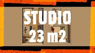 STUDIO 23 m2 CLOSET E BANHEIRA