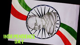 Jai hind// Independence day art//Mahatma Gandhi drwing// Indian flag// How to draw Mahatma Gandhi..