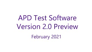 APD Test Software Version 2 - Sneak Peek