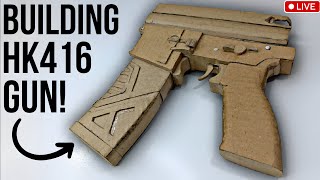 Making hk 416 gun! Cardboard gun! Live 🔴