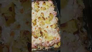 Картофель с куриным фаршем и сыром запечённый в духовке