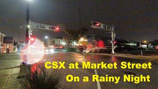 CSX at Market Street in Athens on a Rainy Night