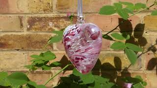 Sienna Glass 8 cm Pastel Pink Heart