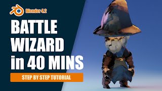 40 Minute Battle Wizard Model for Beginners | Step by Step Tutorial | Blender 4.2 2024