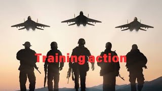 Military troop training action