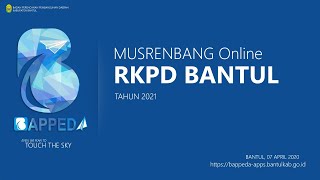 Musrenbang Online RKPD Kabupaten Bantul 2021