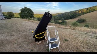 Setting up the telescope for stargazing at Sharpham