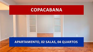 AP0333 - Copacabana, R. Tonelero, lindo apartamento, 2 salas, 4 quartos, cozinha, área, dep.,  1vaga