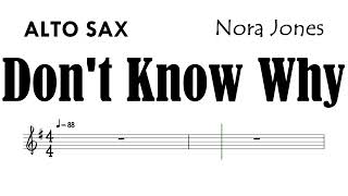 Don't Know Why Alto Sax Sheet Music Backing Track Partitura Nora Jones