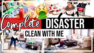 COMPLETE DISASTER CLEAN WITH ME | WHOLE HOUSE CLEANING MOTIVATION