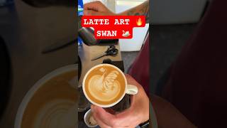 LATTE ART 🔥 easiest way to draw a swan #latte #baristadaily #barista #latteart #coffeelover