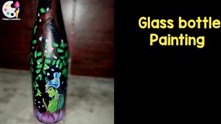 #Glass Bottle Painting  For Beginners