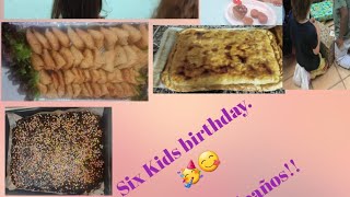 6 Kids birthday🍰💐small class fellows party. feliz cumple años