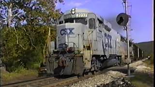 CSX Freight Train: exGP30 road slug #2232 lifts a train out of a siding on the James River Sub.