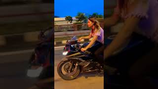 Lady Biker Sanjana Ride Yamaha YZF R15 V3 BS6 Refreshing Edition