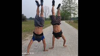 Hand stand challenge with brother.#compilation #challenge #brother #trending #thevillagerboy