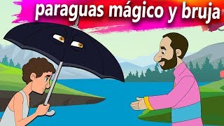 paraguas mágico y bruja |  magical umbrella Story -cuentos de hadas españoles | historias para niños